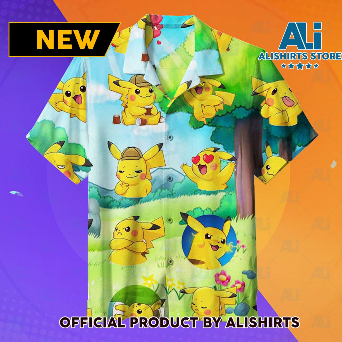 I Love Pikachu Unisex Hawaiian Shirt