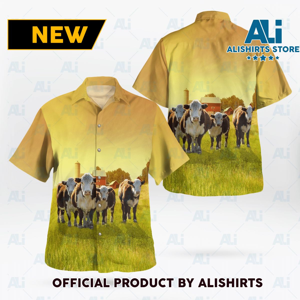 Hereford Cattle Hawaiian Shirt