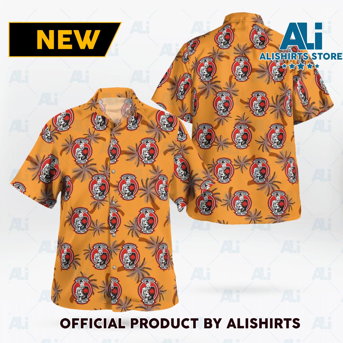 HML-776 Patch Gangsters Hawaiian Shirt