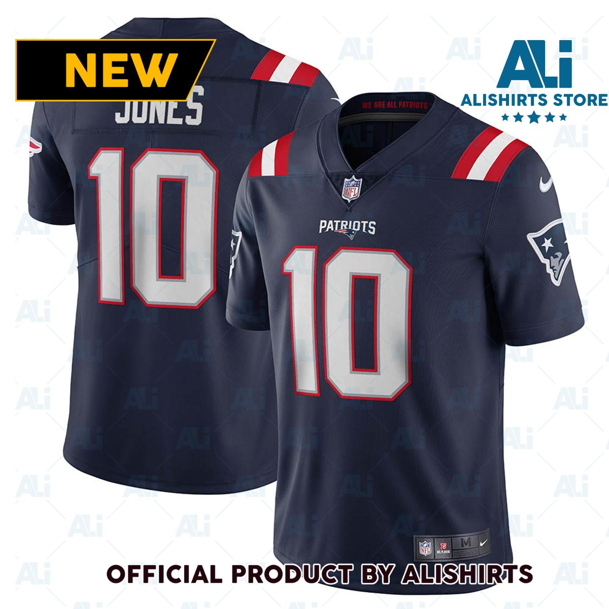 New England Patriots Mac Jones Vapor Limited Jersey Navy