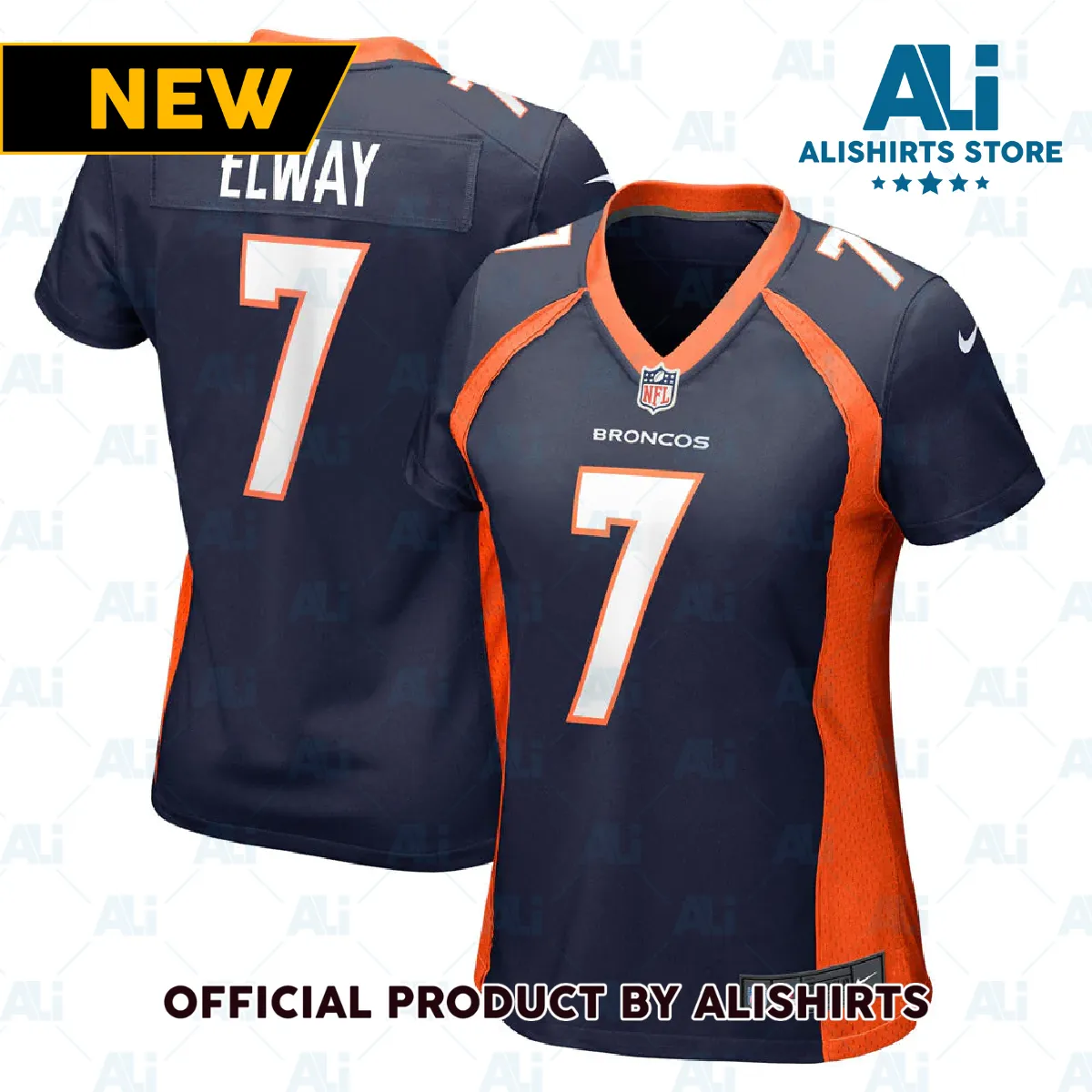 Denver Broncos John Elway Retired Player Jersey Navy