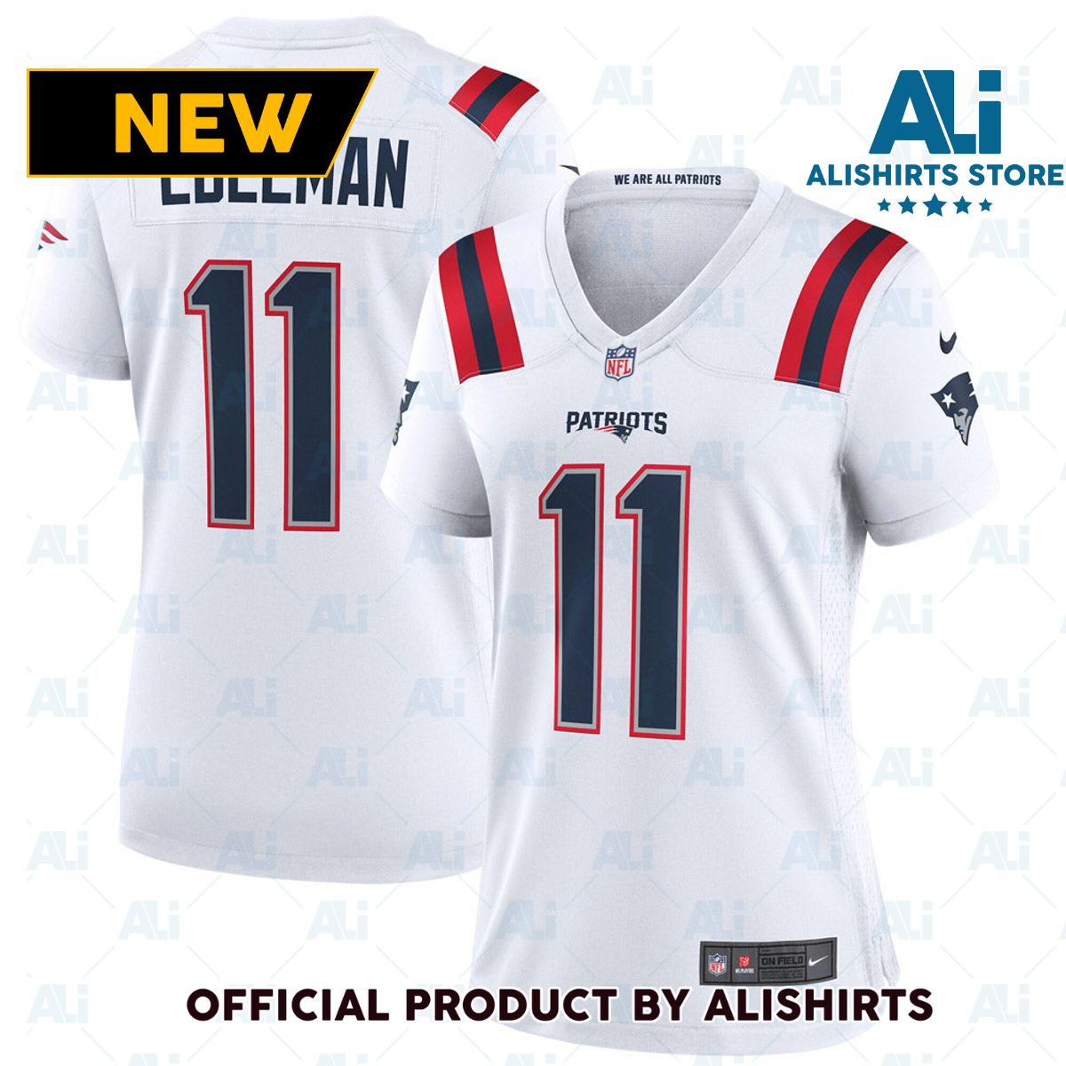 New England Patriots Julian Edelman Team Game Jersey- White