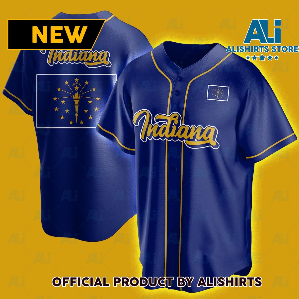 Indiana Flag Baseball Jersey Shirts