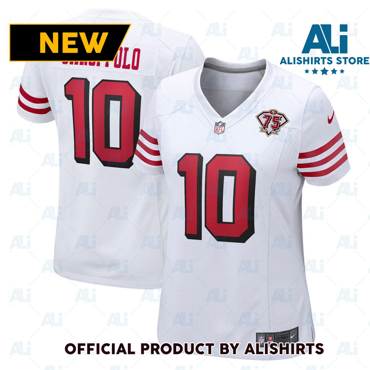 San Francisco 49ers Jimmy Garoppolo 75th Anniversary 2nd Alternate Game Jersey White