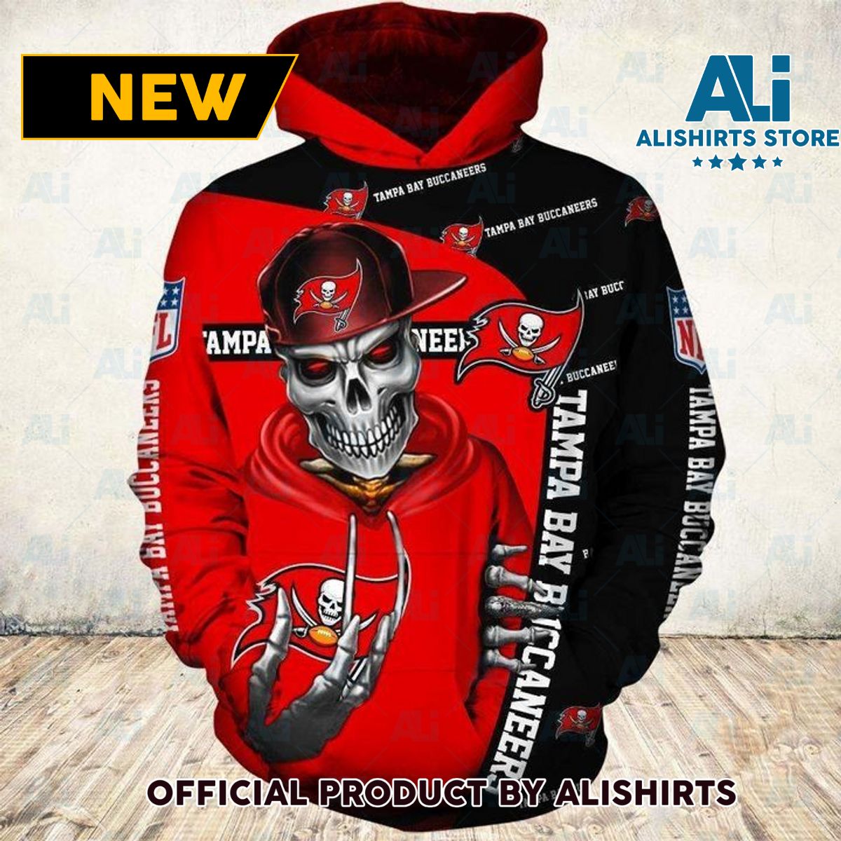 NFL Tampa Bay Buccaneers Skull Cap Hoodie