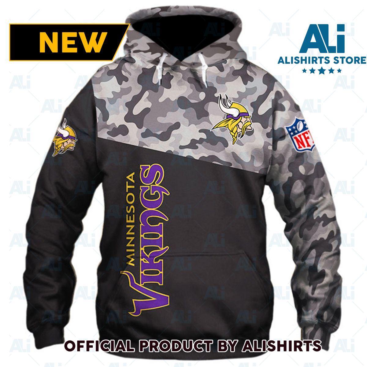 NFL Minnesota Vikings Military Camo Hoodie