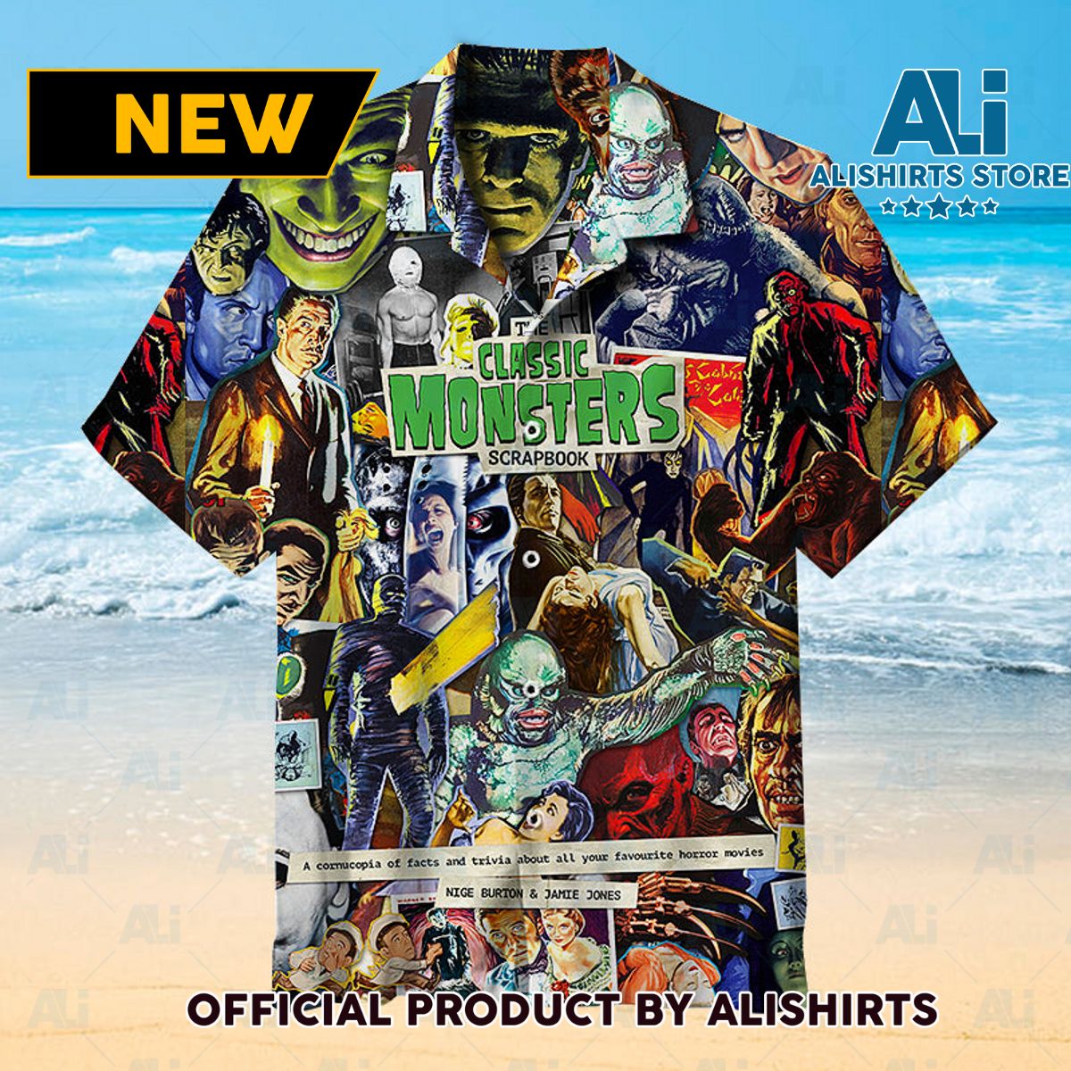 Classic Monsters Scrapbook Hawaiian Shirt