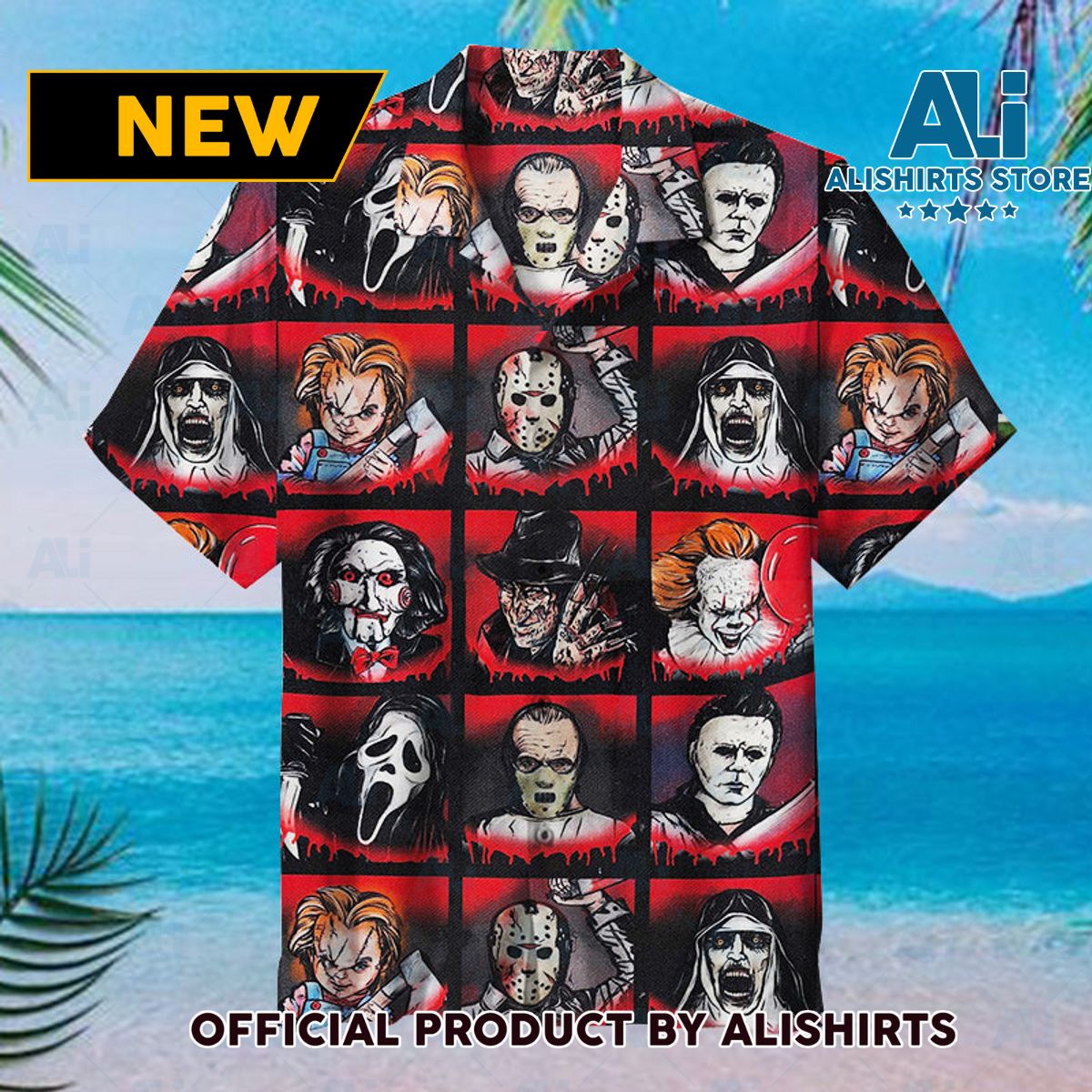 Horror Character Art Unisex Hawaiian Shirt