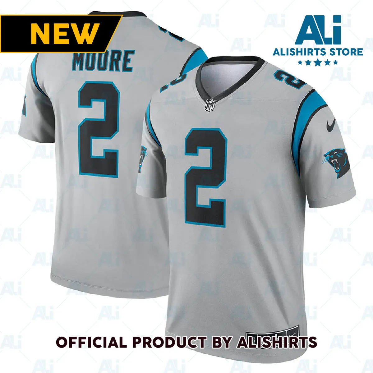 Carolina Panthers D.J. Moore Inverted Legend Jersey Silver