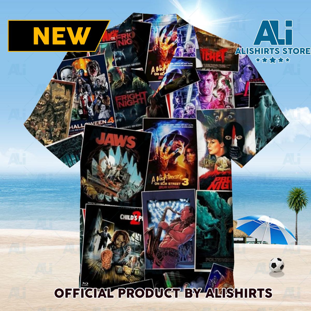 Horror Movies Collage Unisex Hawaiian Shirt