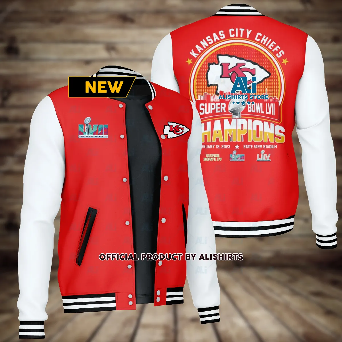 Kansas City Cheifs Super Bowl LVII Champions Baseball Jacket