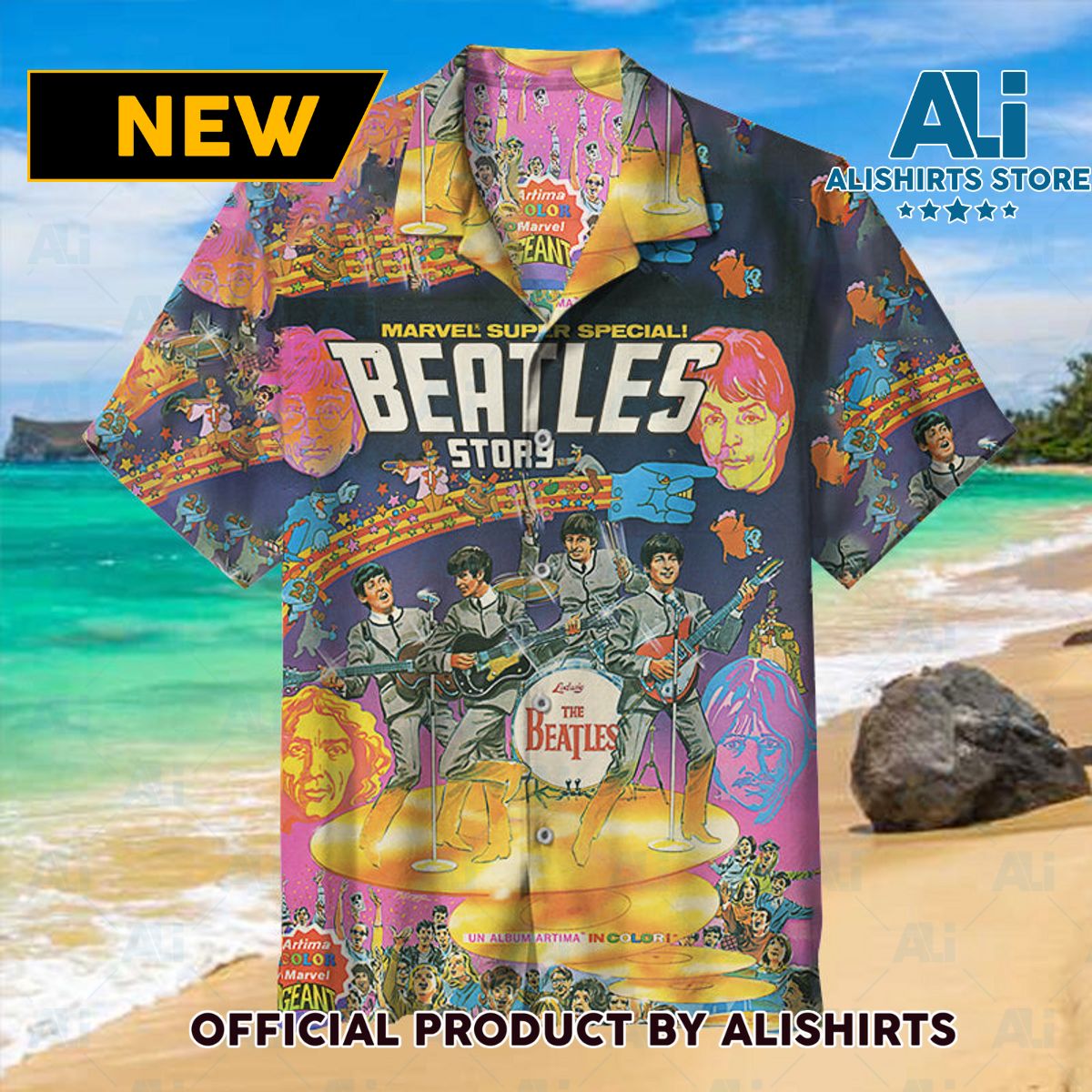 A Comprehensive Guide To The Beatles' Invasion Of Comic Culture Unisex Hawaiian Shirt