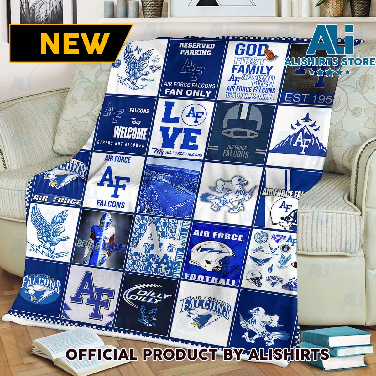 NCAA Air Force Falcons Sherpa Blanket College Sports Fan Gifts