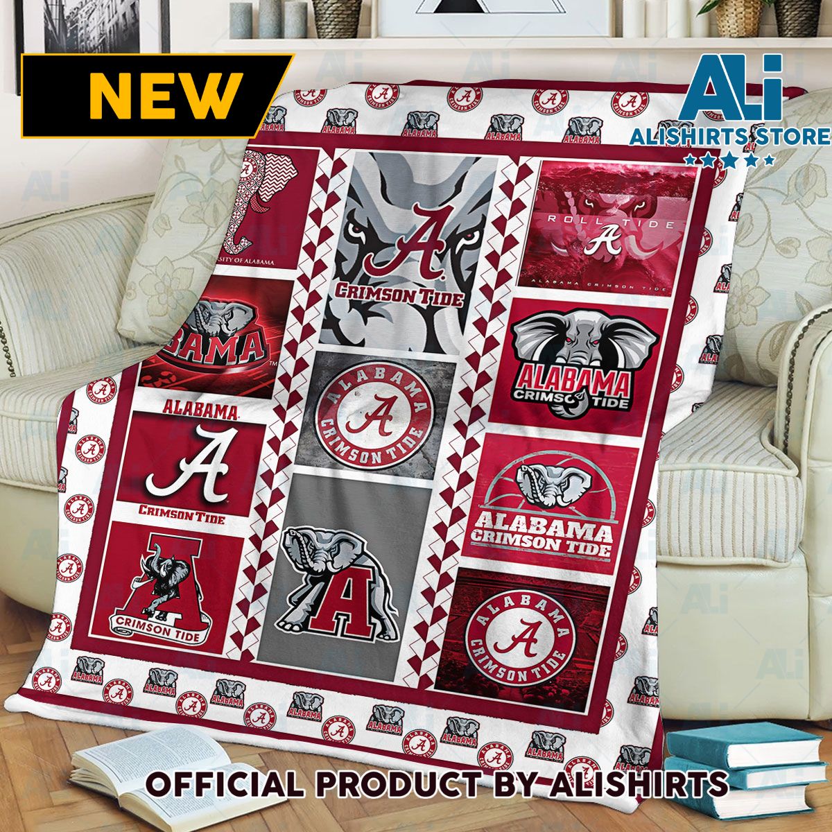 NCAA Alabama Crimson Tide Elephant Blanket College Sports Fan Gifts