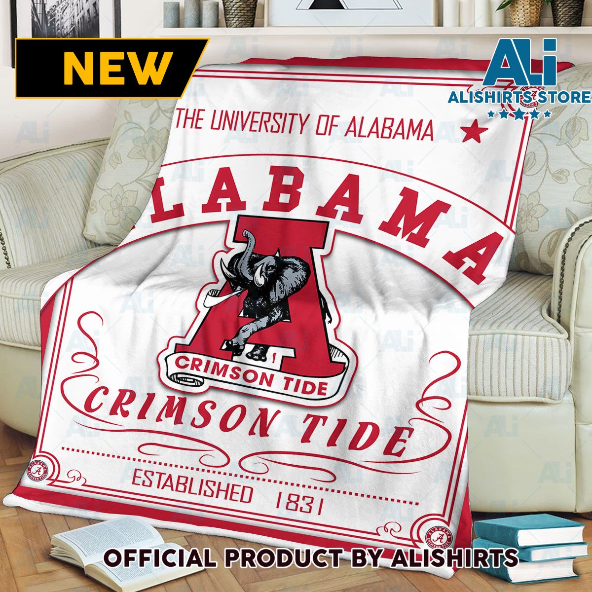NCAA Alabama Crimson Tide Established 1831 Blanket College Sports Fan Gifts