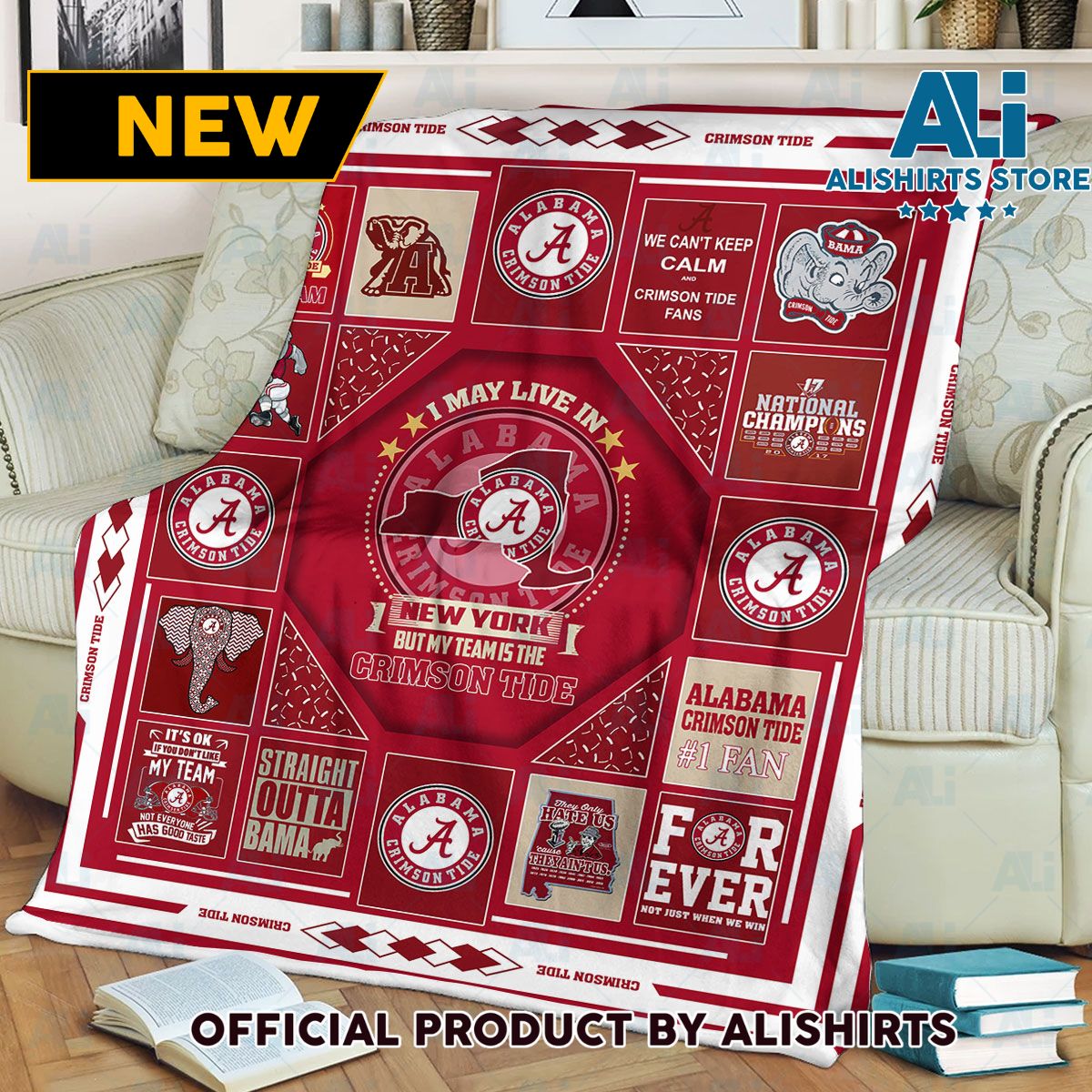 NCAA Alabama Crimson Tide Number 1 Fan Blanket College Sports Fan Gifts