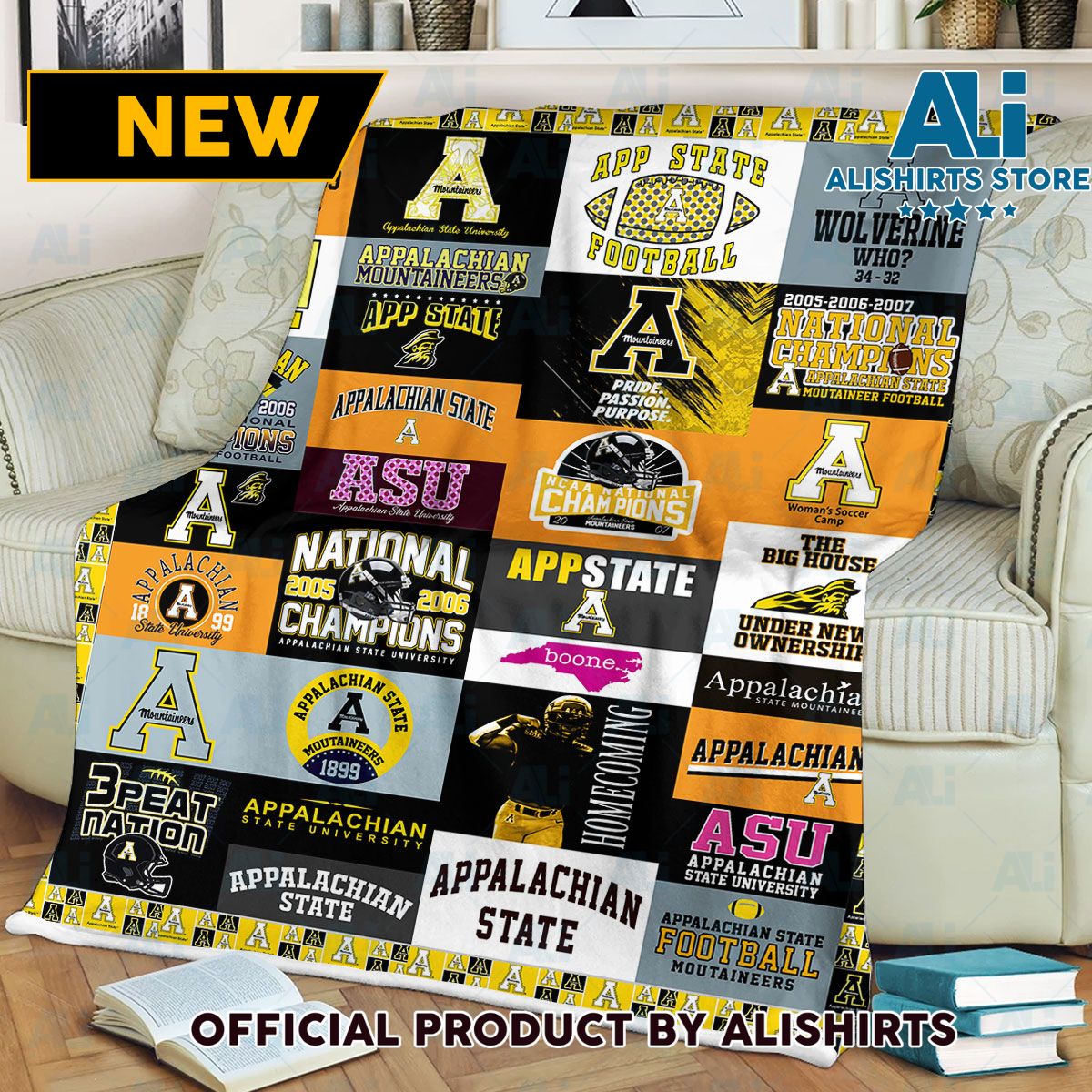 NCAA Appalachian State Mountaineers Fleece Blanket College Sports Fan Gifts