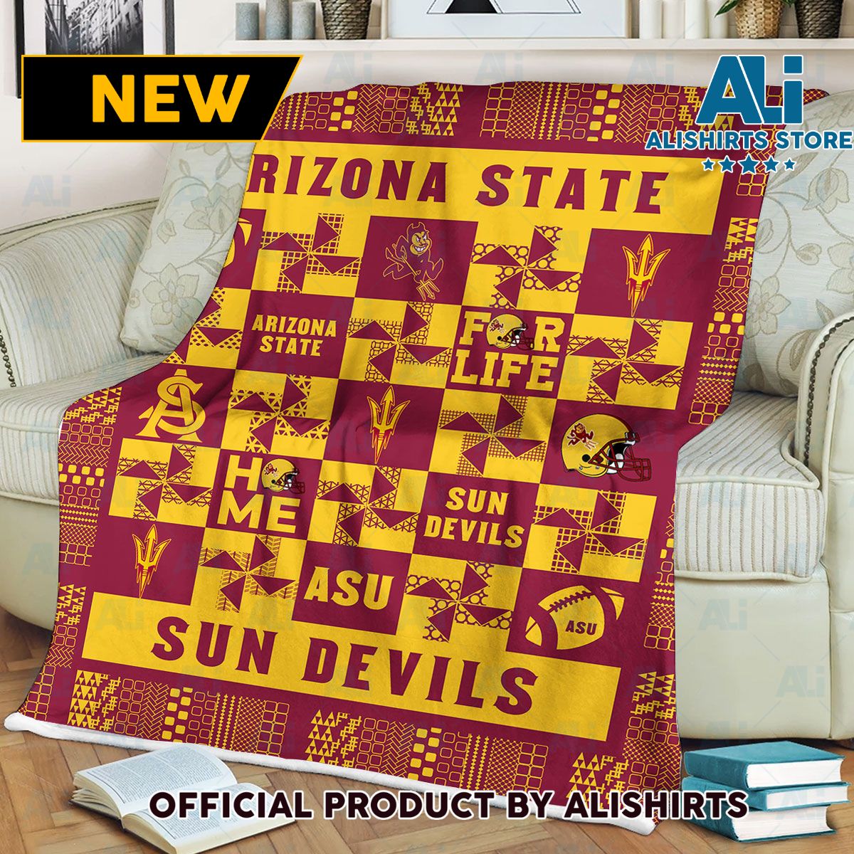NCAA Arizona State Sun Devils Home Blanket College Sports Fan Gifts