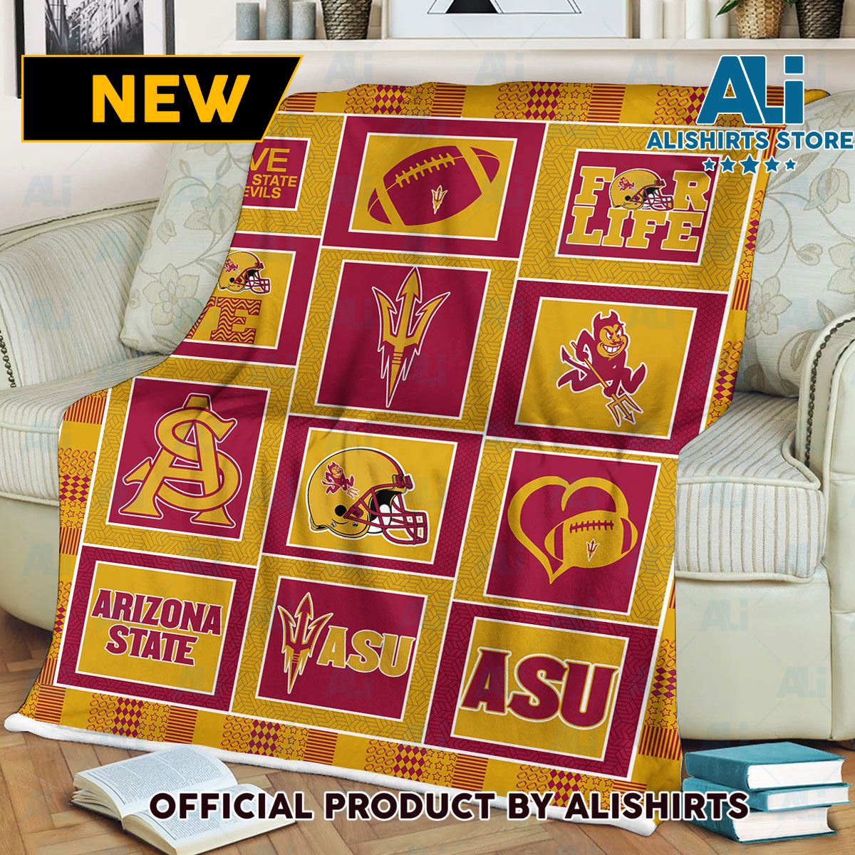 NCAA Arizona State Sun Devils Tridents Blanket College Sports Fan Gifts