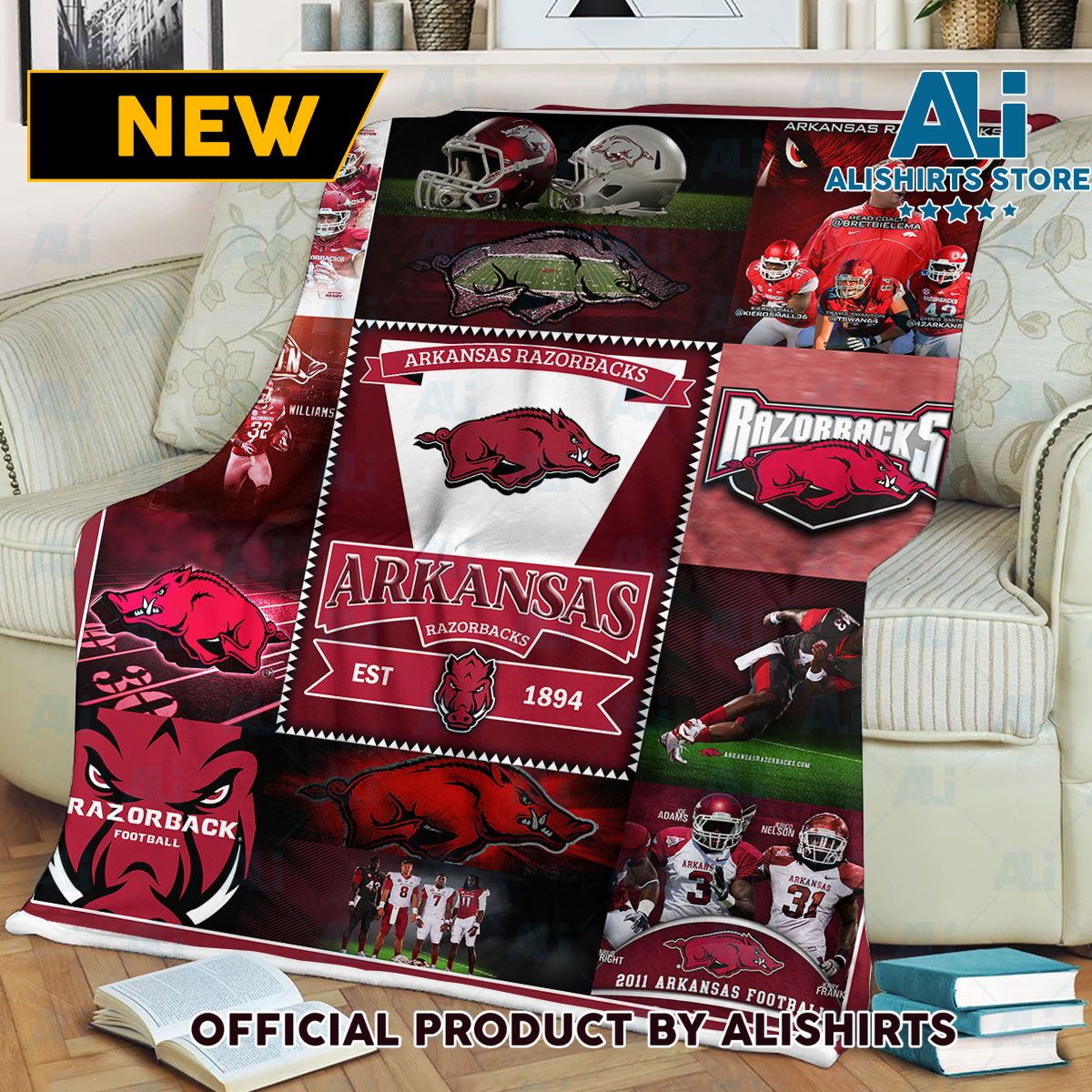 NCAA Arkansas Razorbacks Blanket est 1894 Blanket College Sports Fan Gifts