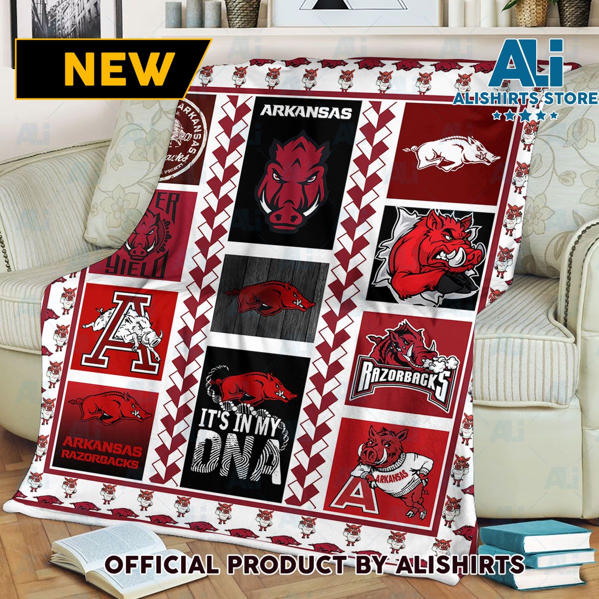NCAA Arkansas Razorbacks Sherpa Blanket College Sports Fan Gifts