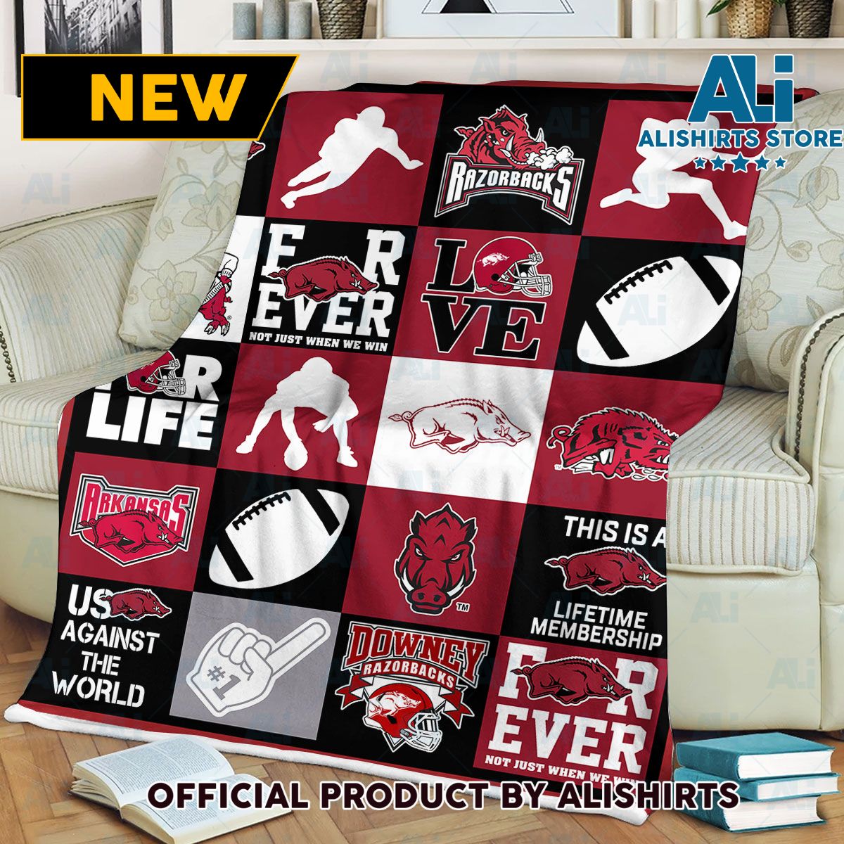 NCAA Arkansas Razorbacks Throw Blanket College Sports Fan Gifts
