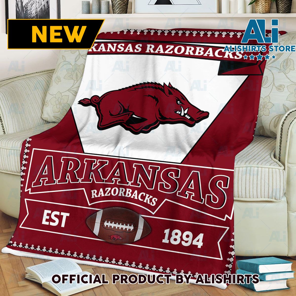 NCAA Arkansas Razorbacks University Wild Boars Blanket College Sports Fan Gifts