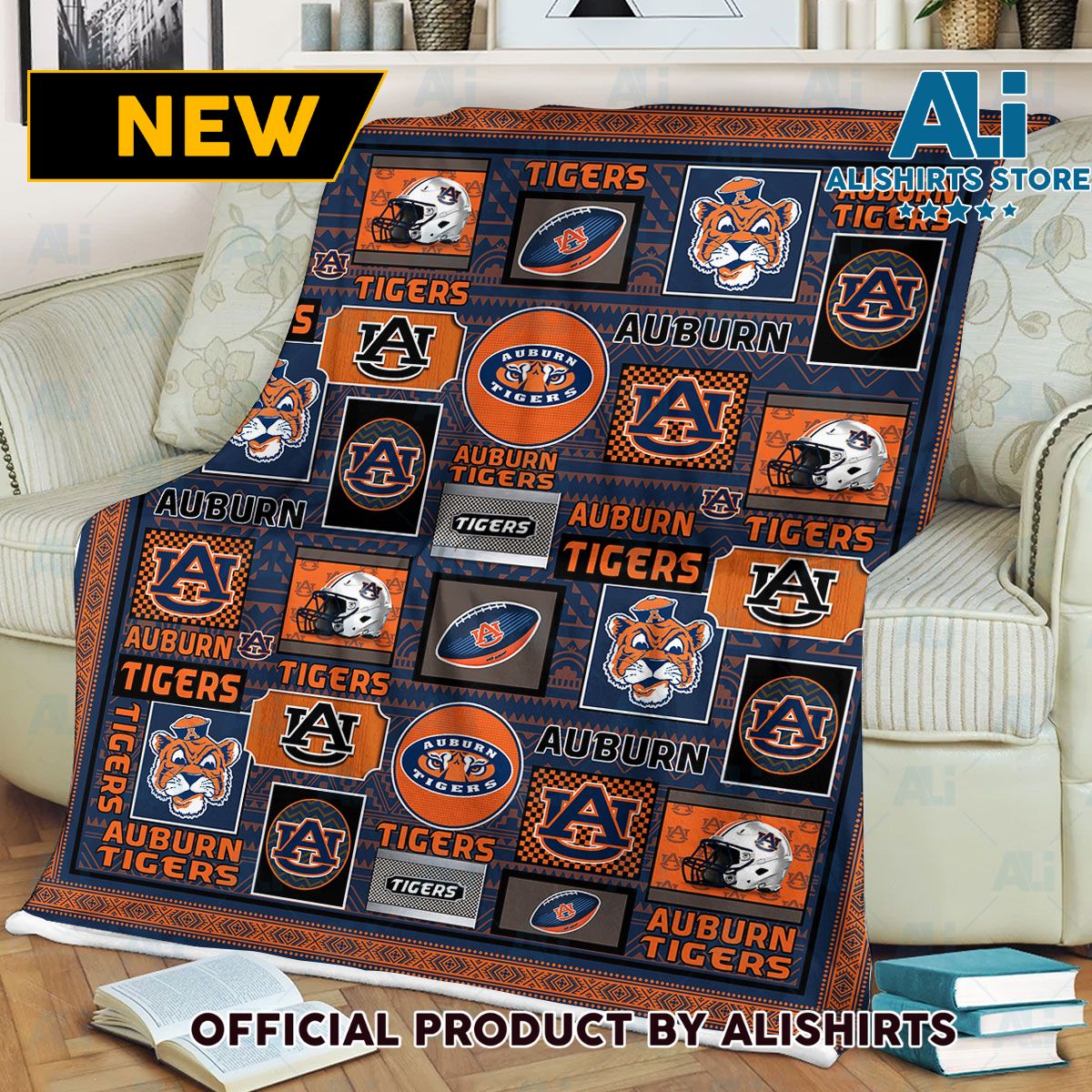 NCAA Auburn Tigers FooThrow Blanketall Blanket College Sports Fan Gifts