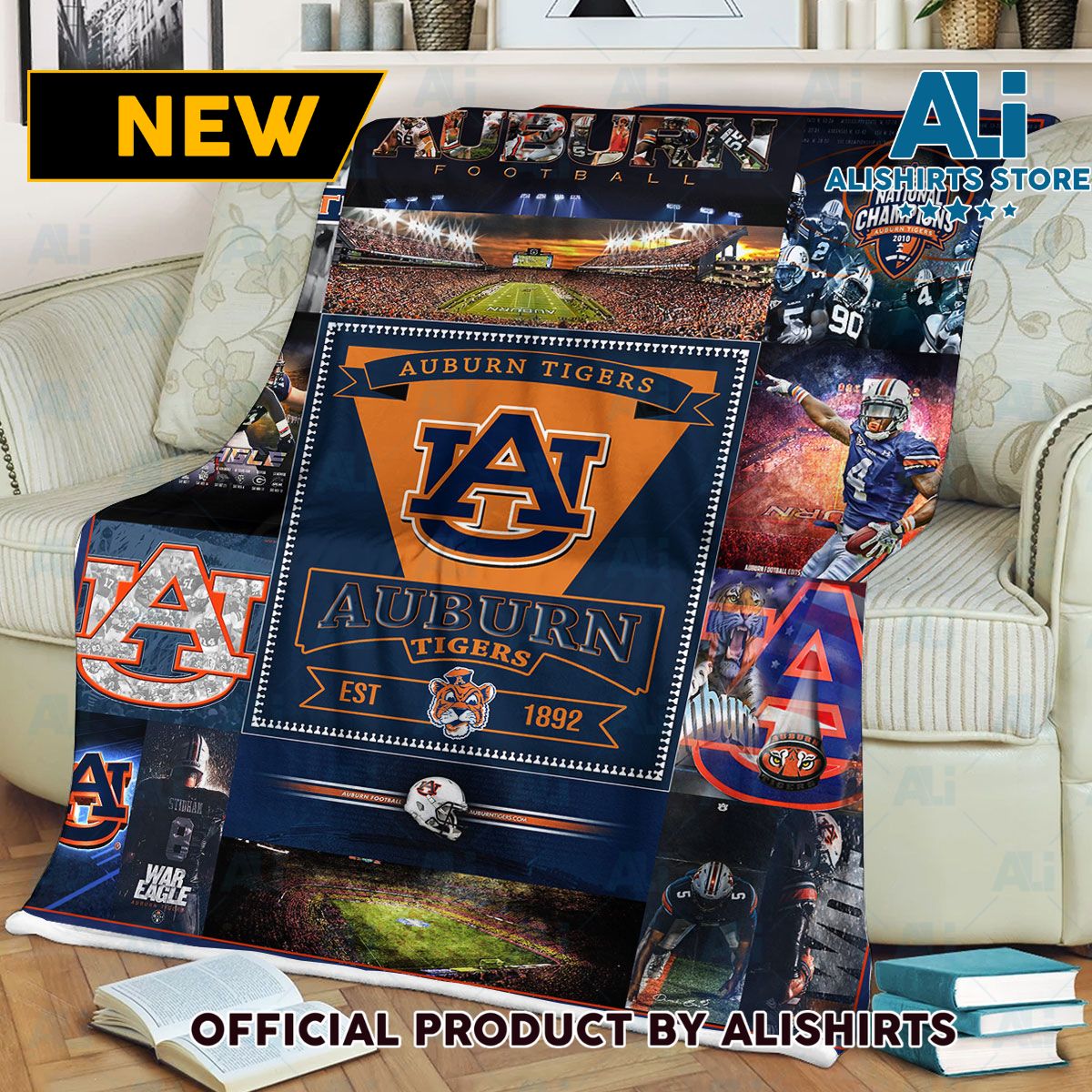 NCAA Auburn Tigers Throw Blanket College Sports Fan Gifts