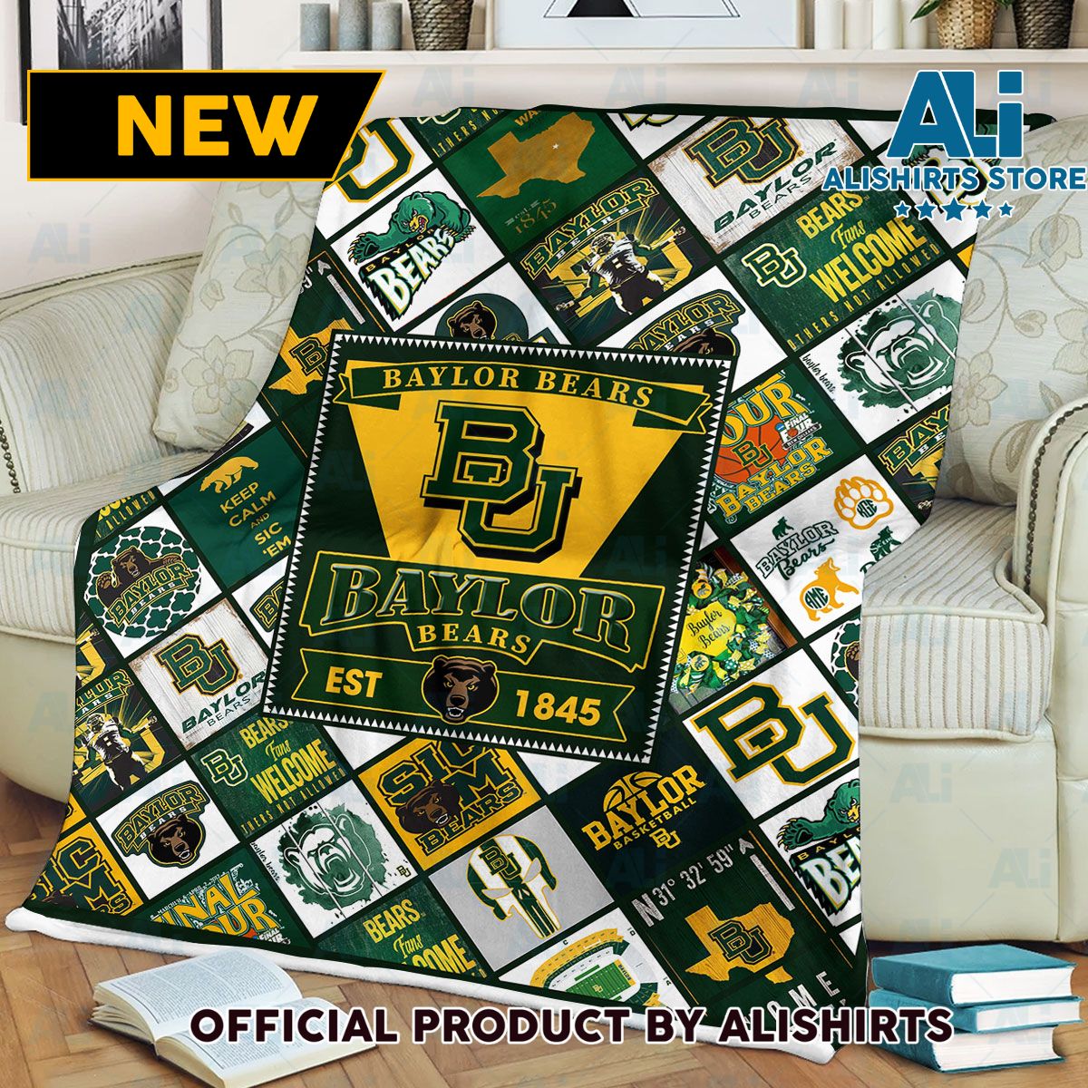 NCAA Baylor Bears Fleece Blanket College Sports Fan Gifts