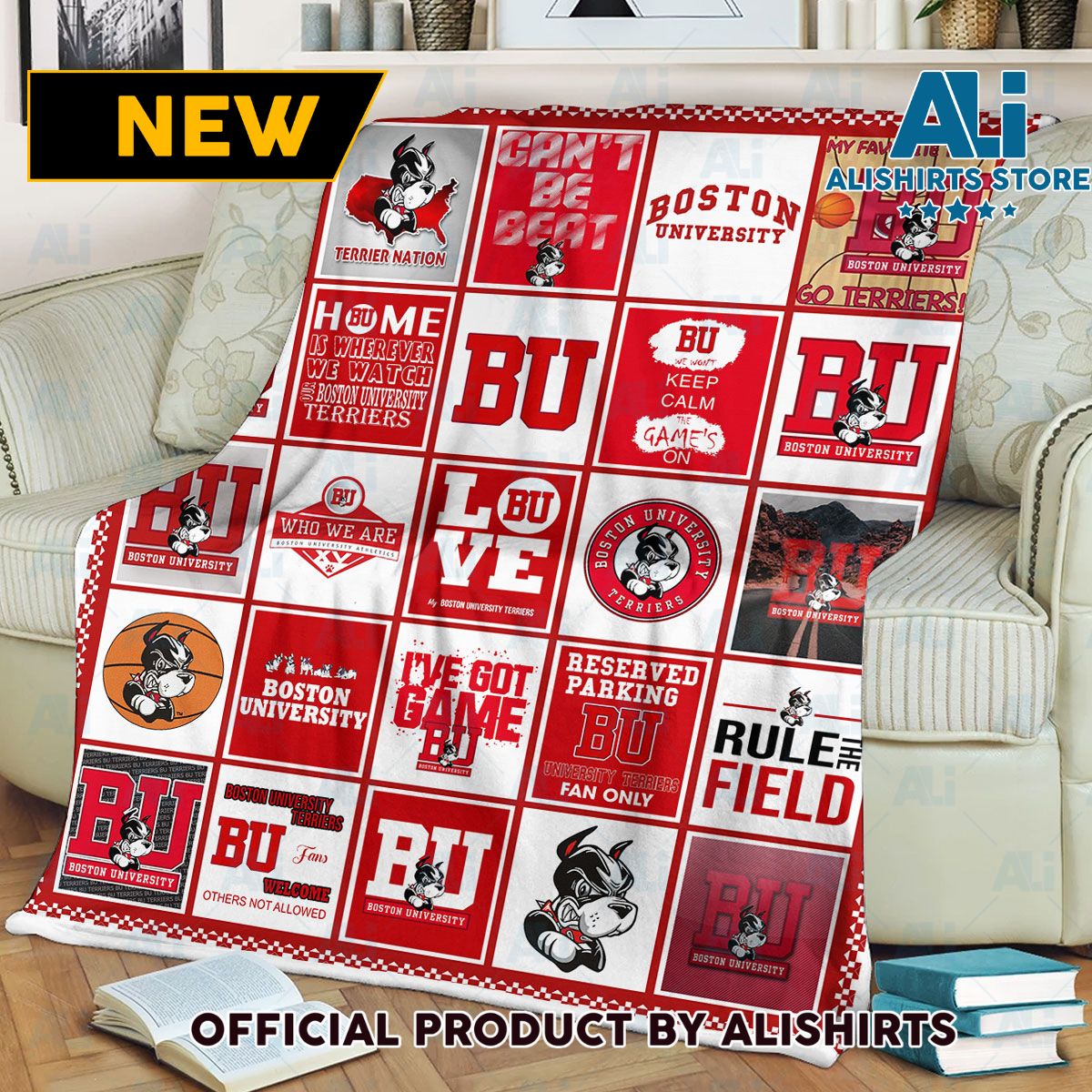 NCAA Boston University Terriers Fleece Blanket College Sports Fan Gifts