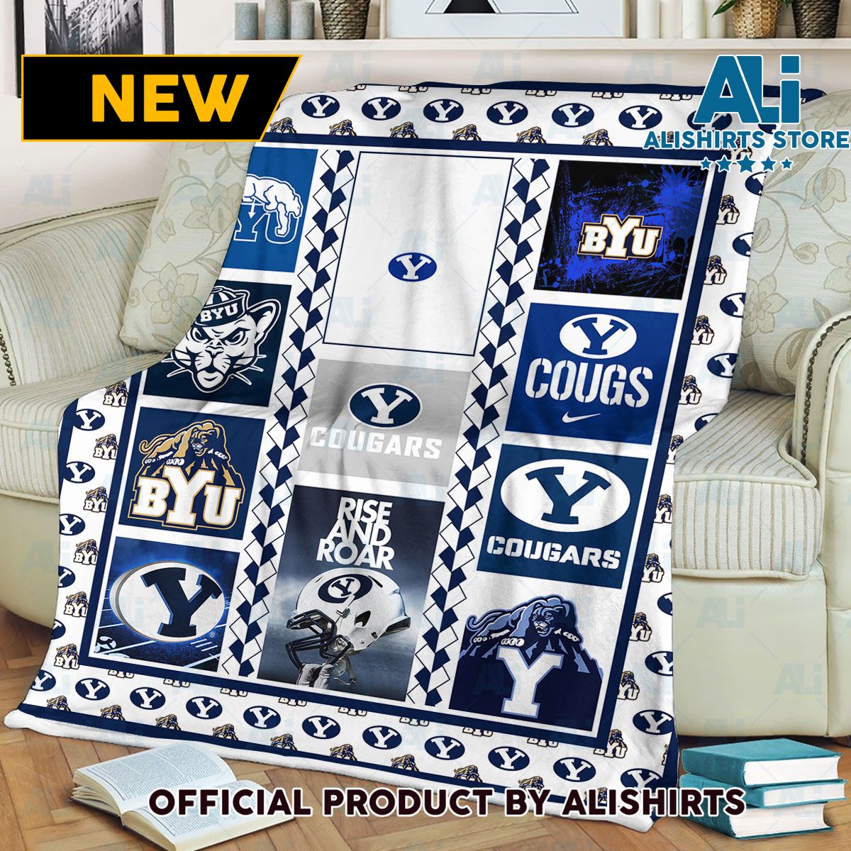 NCAA Byu Cougars Fleece Blanket College Sports Fan Gifts