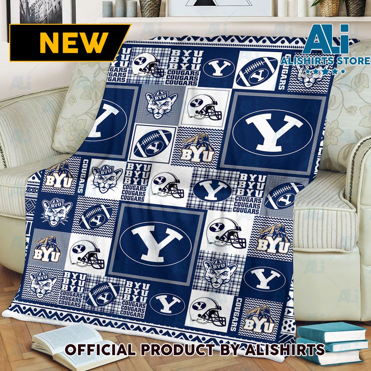 NCAA Byu Cougars Throw Blanket College Sports Fan Gifts