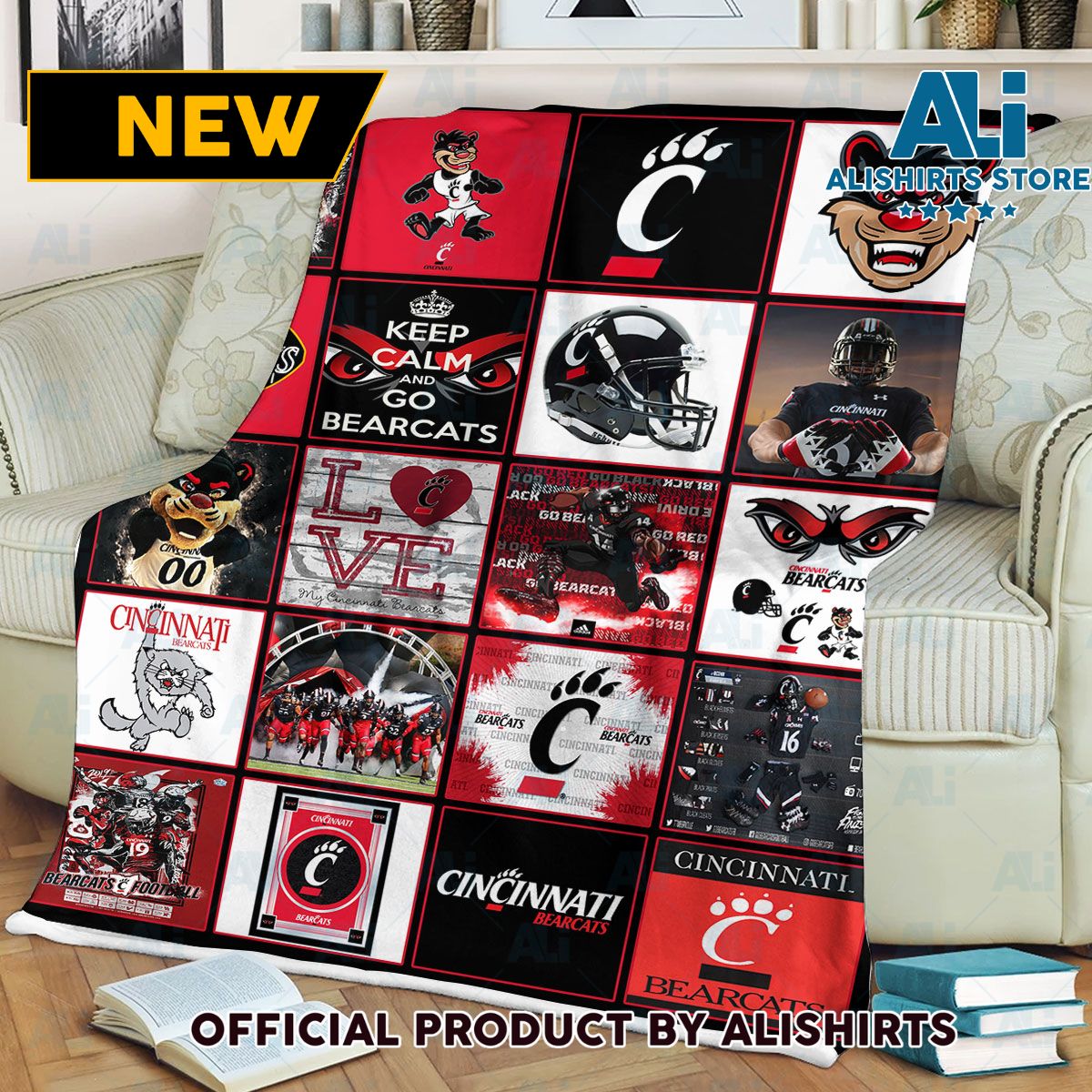 NCAA Cincinnati Bearcats Fleece Blanket College Sports Fan Gifts