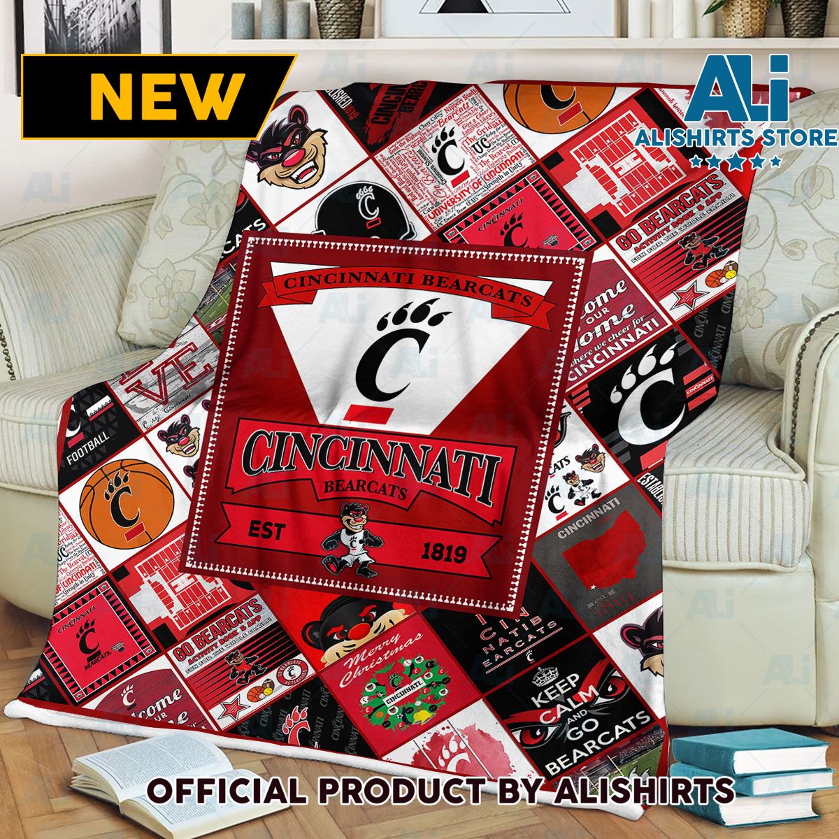 NCAA Cincinnati Bearcats Throw Blanket College Sports Fan Gifts