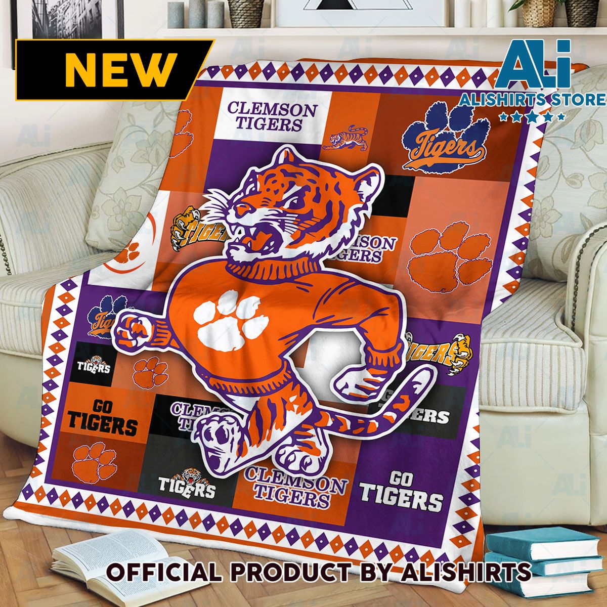NCAA Clemson Tigers Fleece Blanket College Sports Fan Gifts