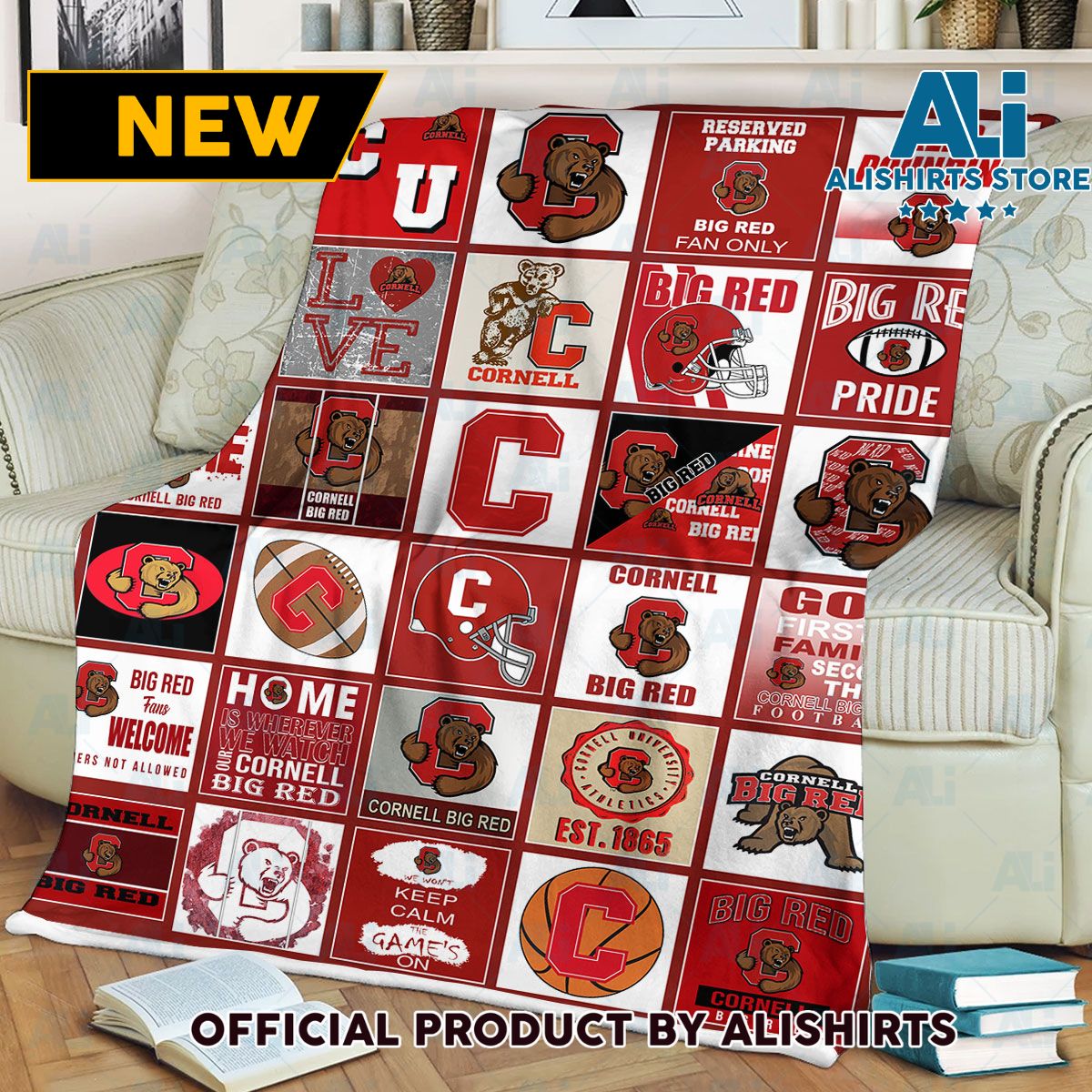 NCAA Cornell Big Red Fleece Blanket College Sports Fan Gifts