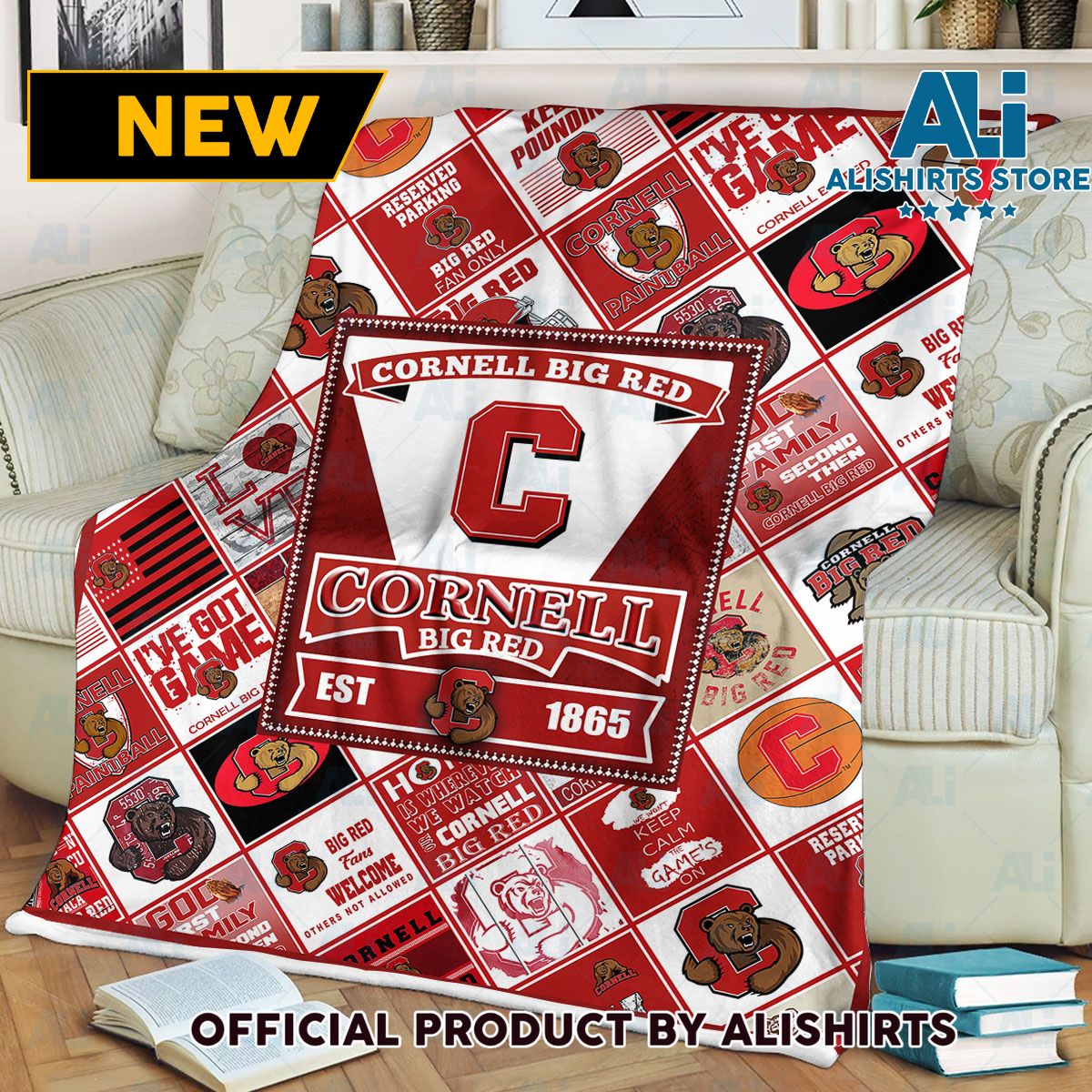 NCAA Cornell Big Red Throw Blanket College Sports Fan Gifts