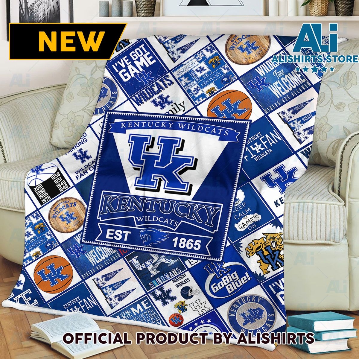 NCAA Kentucky Wildcats Sherpa Blanket College Sports Fan Gifts