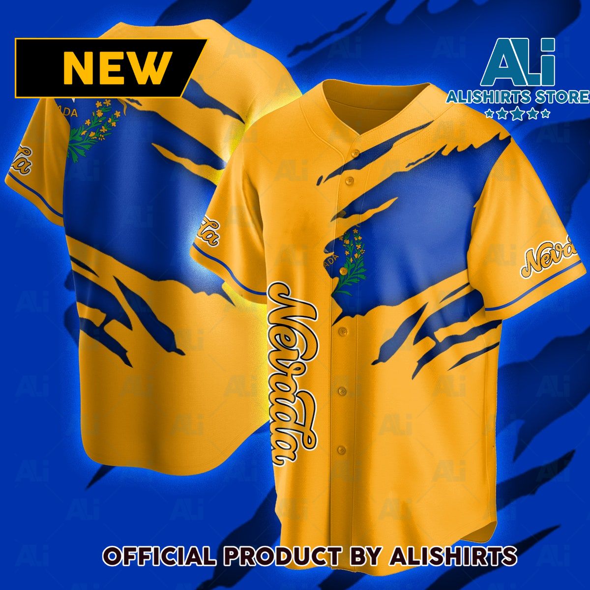 Nevada State Flag Baseball Jersey