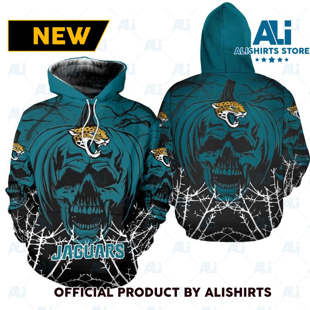 NFL Jacksonville Jaguars Spike Skull Hoodie