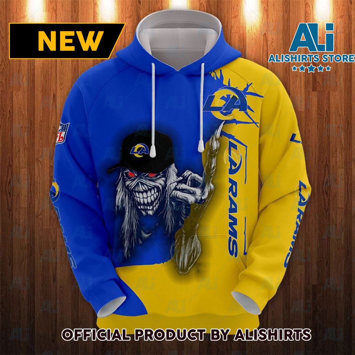 NFL Los Angeles Rams Skull Cap Hoodie