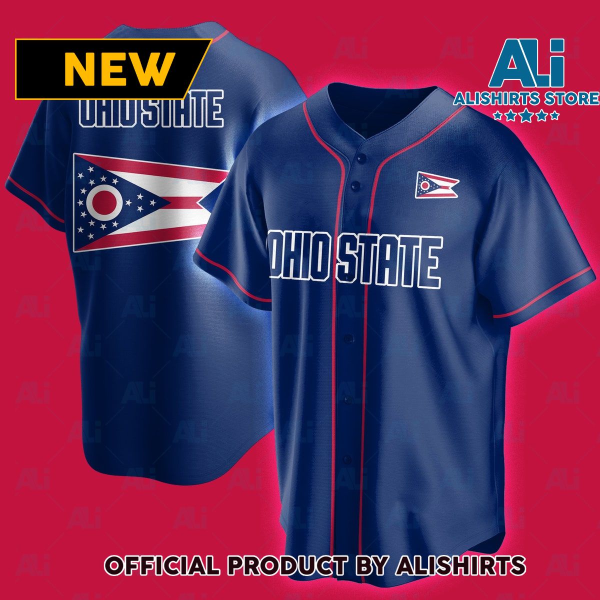 Ohio Flag Baseball Jersey Shirts