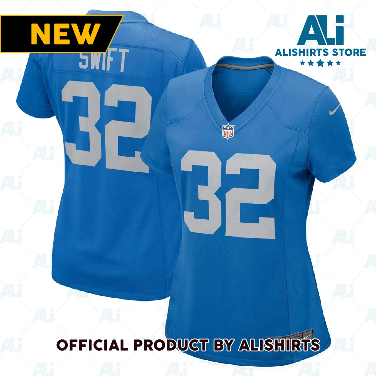 Detroit Lions D'Andre Swift Game Player Jersey Blue