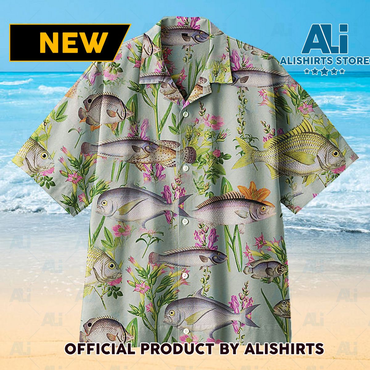 Fish And Flowers On Land Universal Hawaiian Shirt