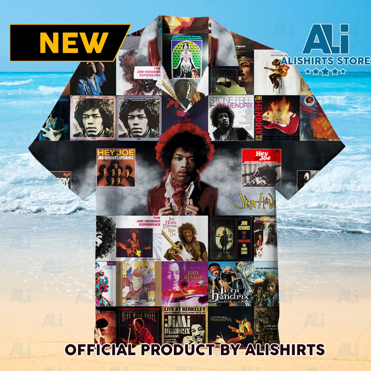 Jimi Hendrix Albums Artworks Hawaiian Shirt