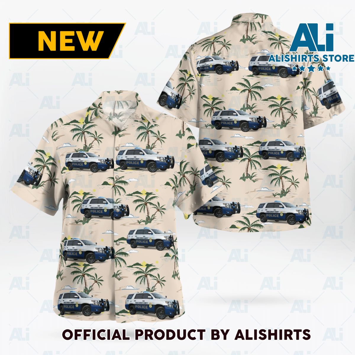 Police Car Hawaiian Shirt