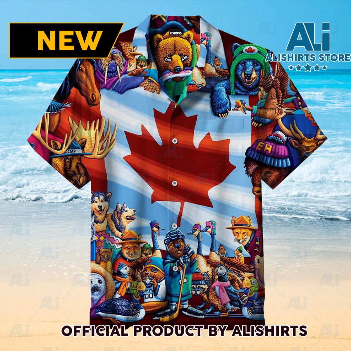 ANIMALS OF CANADA Unisex Hawaiian Shirt