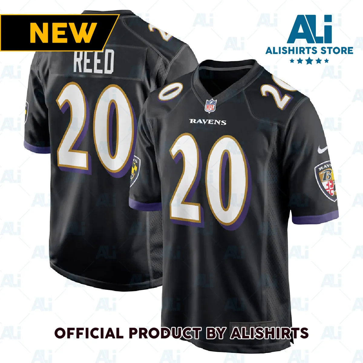 Baltimore Ravens Ed Reed Retired Player Jersey Black