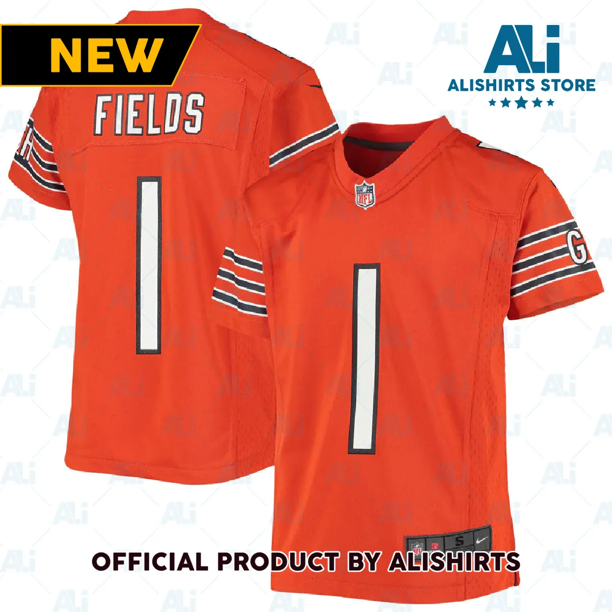 Chicago Bears Justin Fields Game Jersey Orange